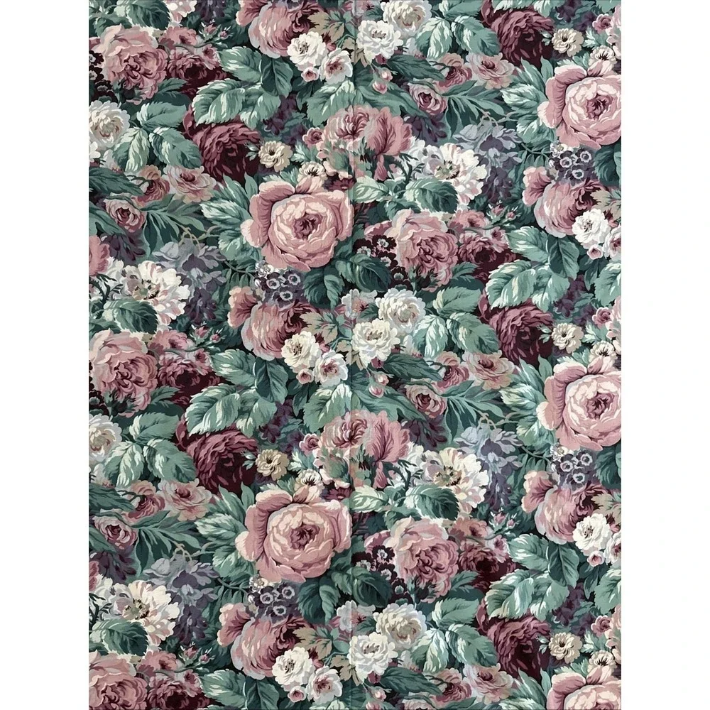 14+ Yds Vtg Joan Messmore Cranston Fabric Cabbage Rose Cottagecore Quilting Sew